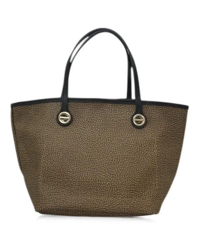 Borbonese Kleine Flight Tote Bag mit Print - Braun Braun