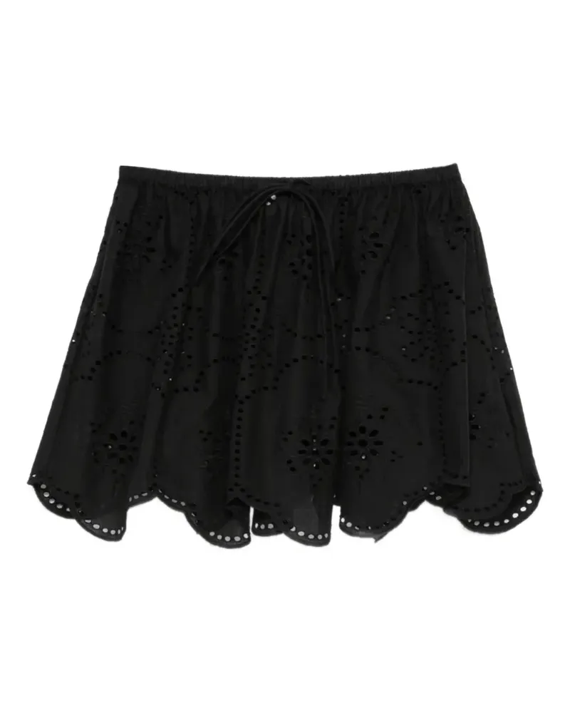 Matteau broderie scalloped-hem mini skirt - Schwarz Schwarz