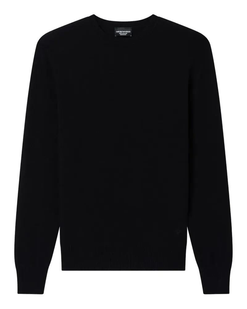 Emporio Armani Kaschmirpullover mit rundem Ausschnitt - Schwarz Schwarz