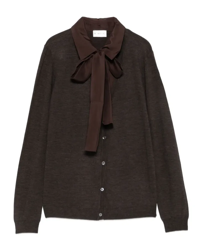 P.A.R.O.S.H. P.A.R.O H. Lwynford Cardigan im Layering-Look mit Schleifendetail - Braun Braun