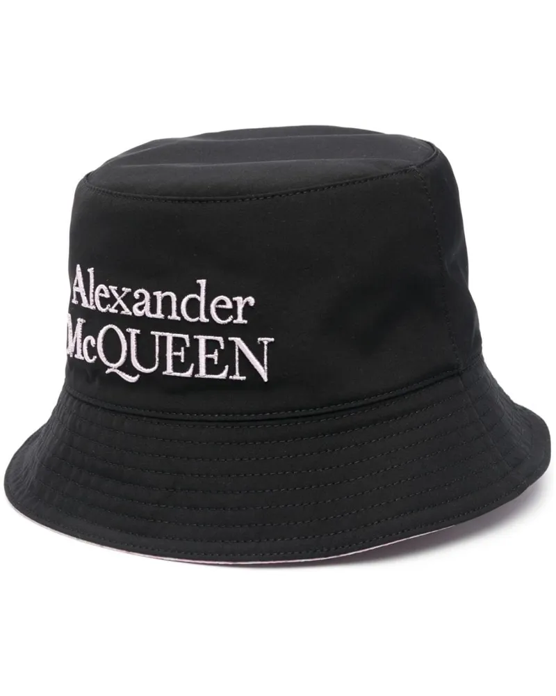 Alexander McQueen Fischerhut mit Logo-Stickerei - Schwarz Schwarz