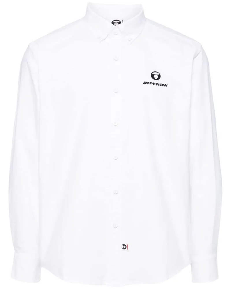 BAPE Hemd mit Logo-Patch - Weiß Weiß
