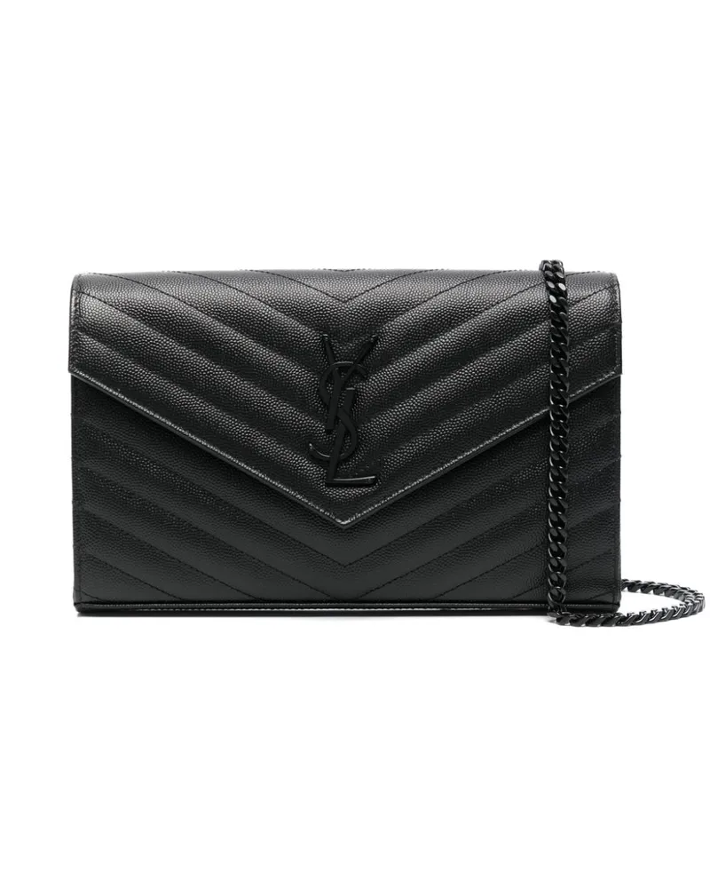 Saint Laurent Classic Cassandre Portemonnaie mit Kettenriemen - Schwarz Schwarz