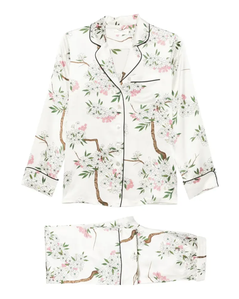 Olivia von Halle Pyjama aus Seide - Weiß Weiß
