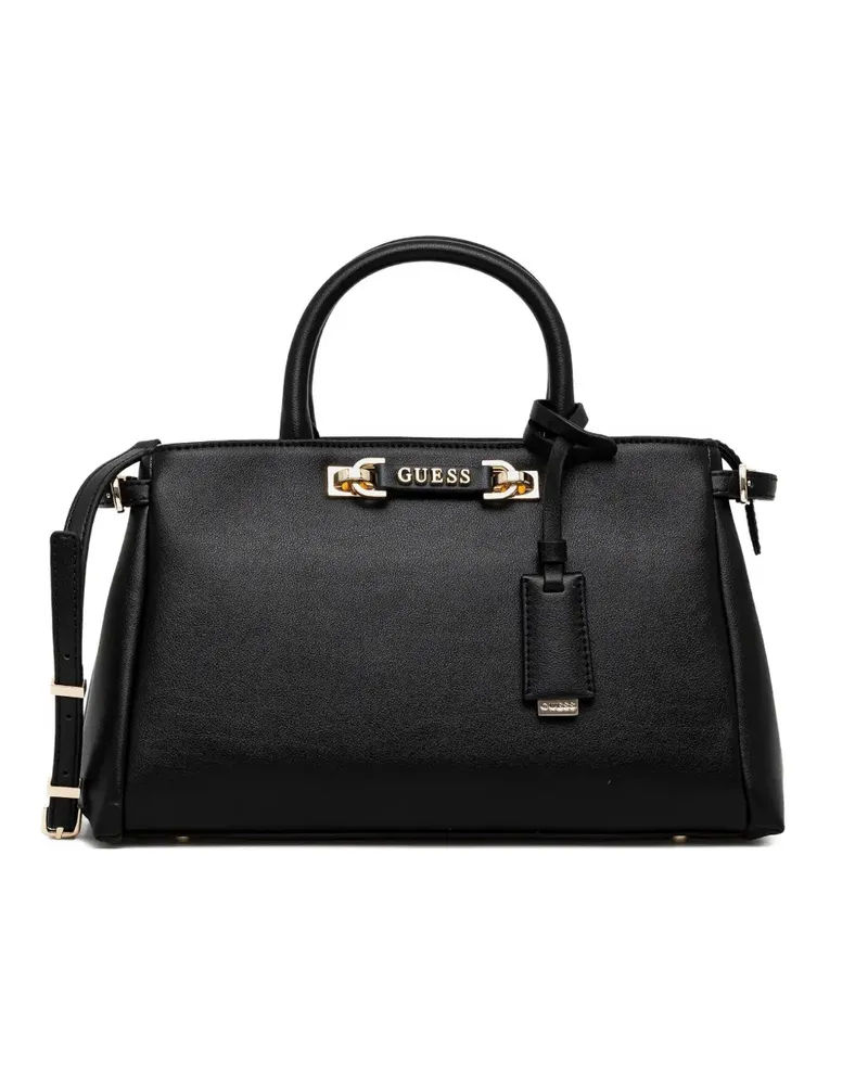 Guess Satchel-Tasche mit Logo-Schild - Schwarz Schwarz