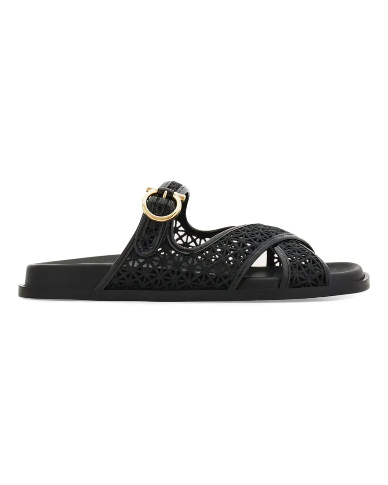Ferragamo Pantoletten mit Gancini-Schnalle - Schwarz Schwarz