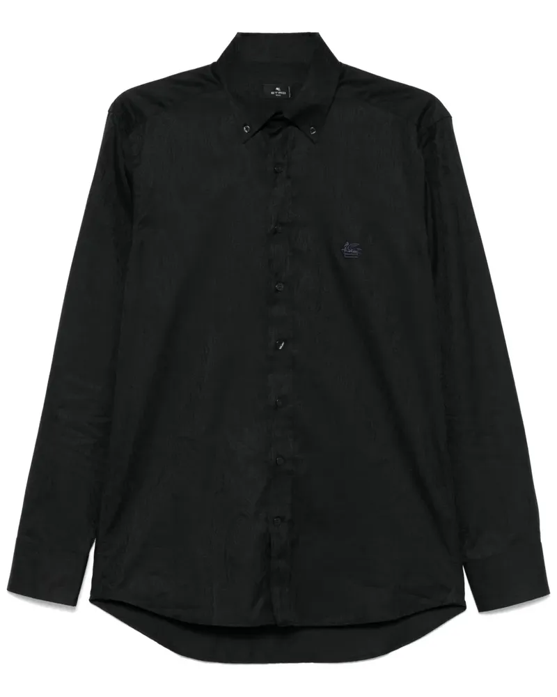 Etro Hemd mit Jacquardmuster - Schwarz Schwarz
