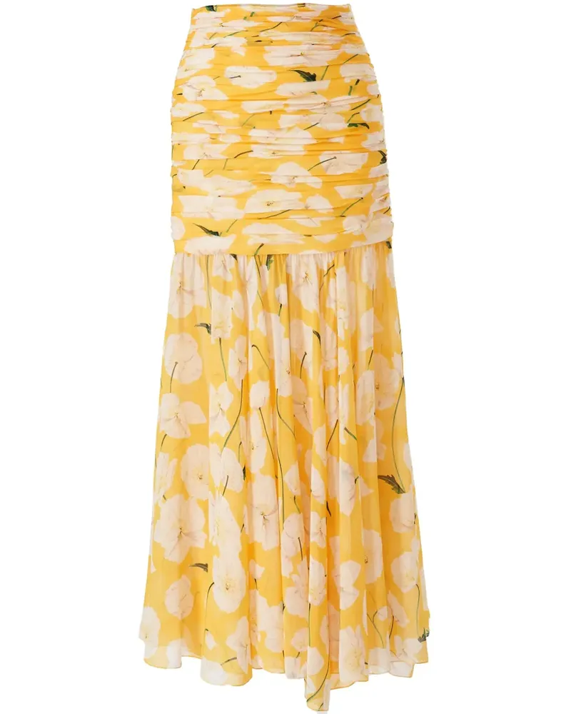 Carolina Herrera New York Midirock mit Blumen-Print - Weiß Weiß