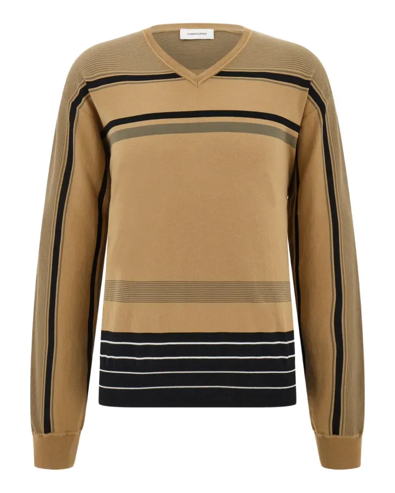 Ferragamo Pullover mit V-Ausschnitt - Nude Nude