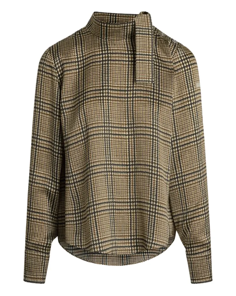 Patou Karierte Bluse mit Schaldetail - Nude Nude