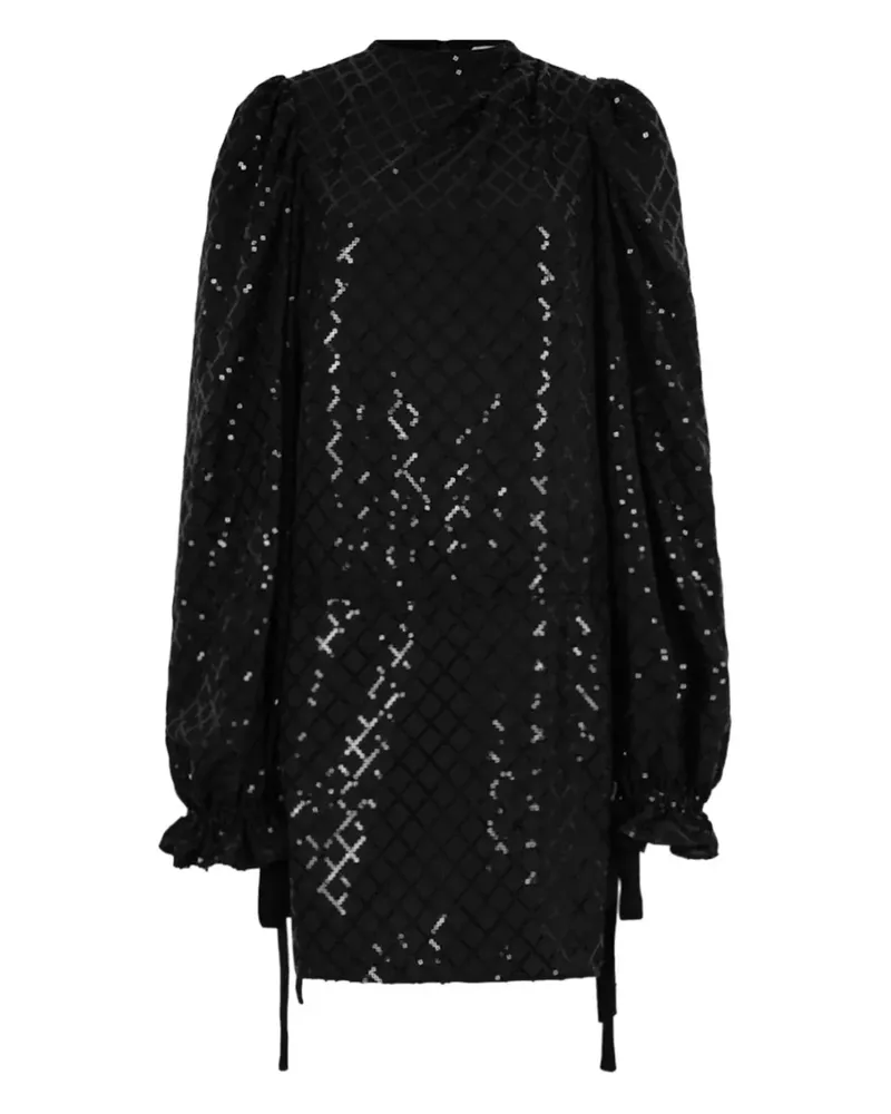 Genny long-sleeved sequinned dress - Schwarz Schwarz
