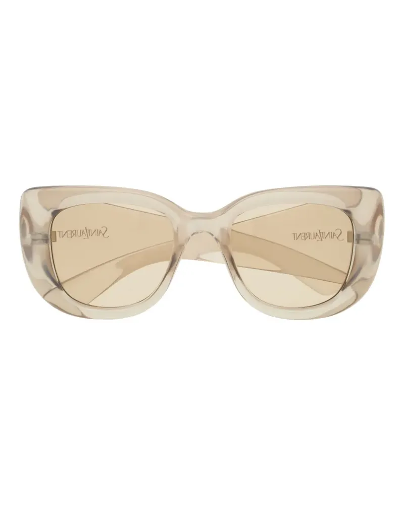 Saint Laurent oval-frame sunglasses - Nude Nude