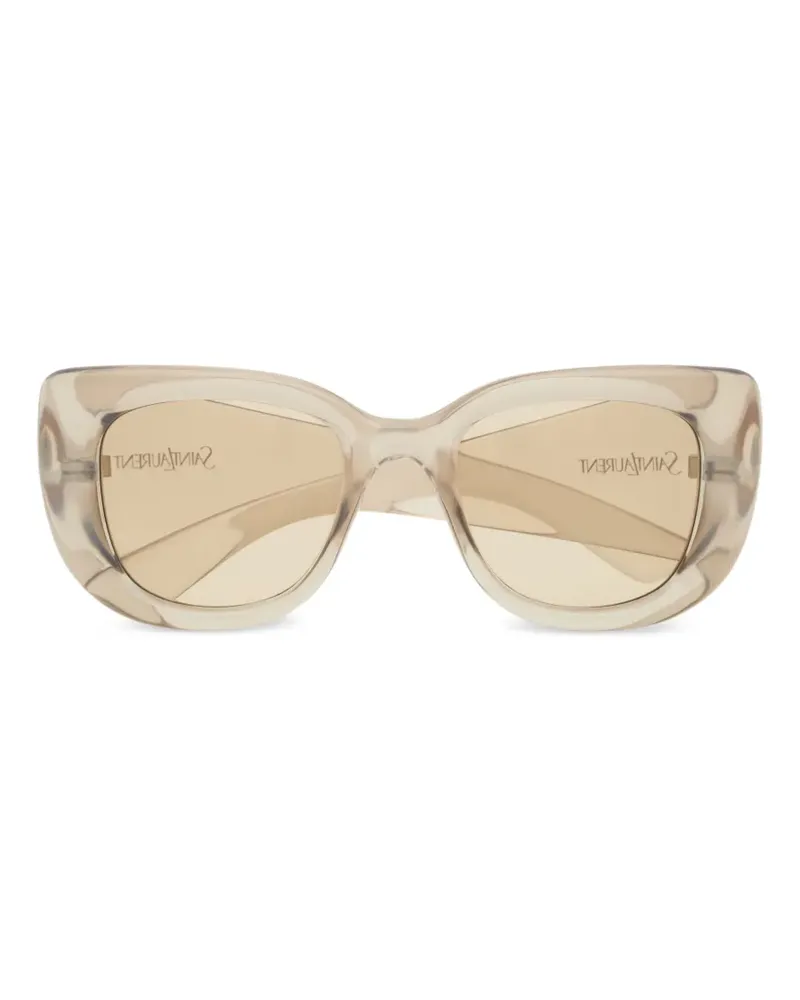 Saint Laurent Sonnenbrille mit ovalem Gestell - Nude Nude