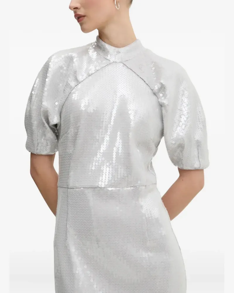 ROTATE Birger Christensen Kleid mit Puffärmeln - Grau Grau