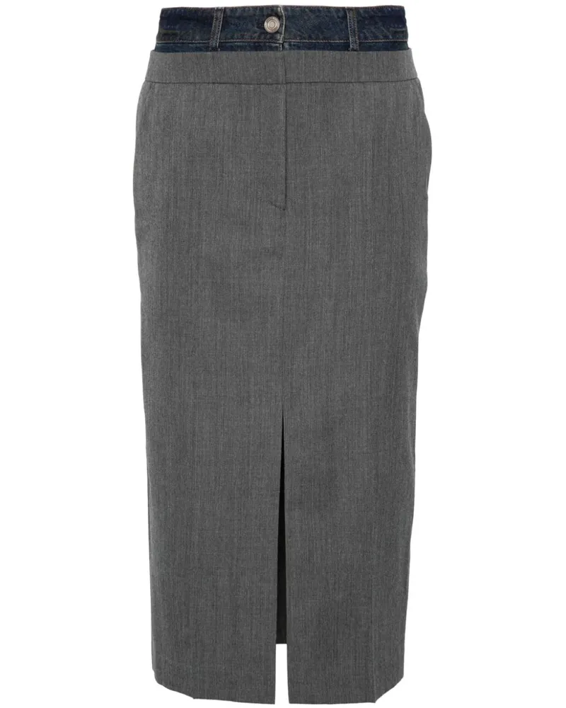 JUUN.J Midirock im Layering-Look - Grau Grau