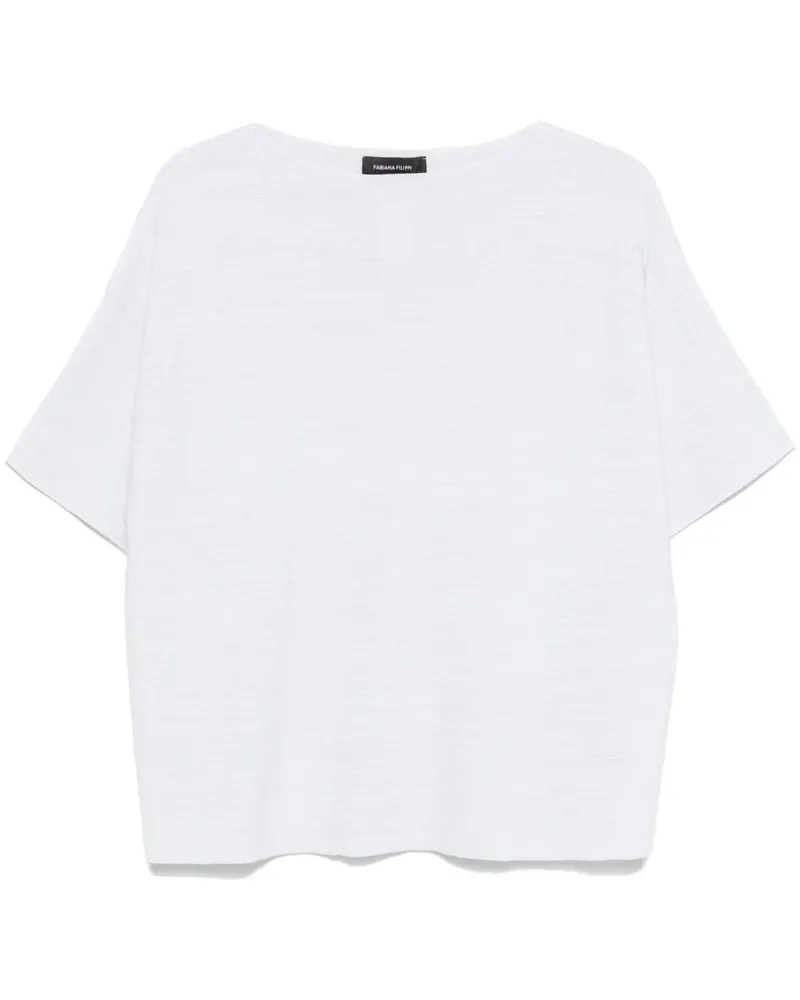Fabiana Filippi Gestricktes T-Shirt - Weiß Weiß