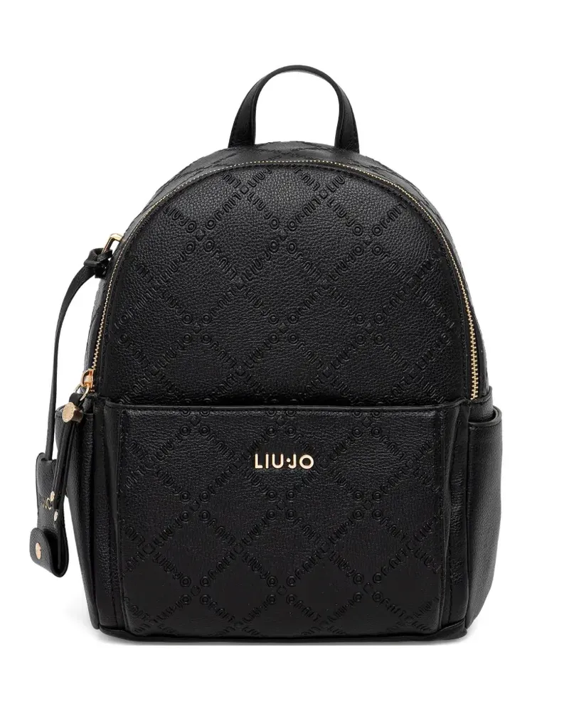 Liu Jo Rucksack mit Monogramm-Prägung - Schwarz Schwarz