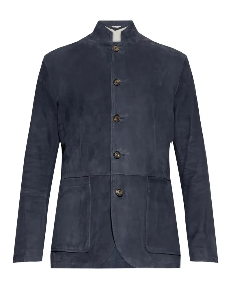 Eleventy button lambskin jacket - Blau Blau