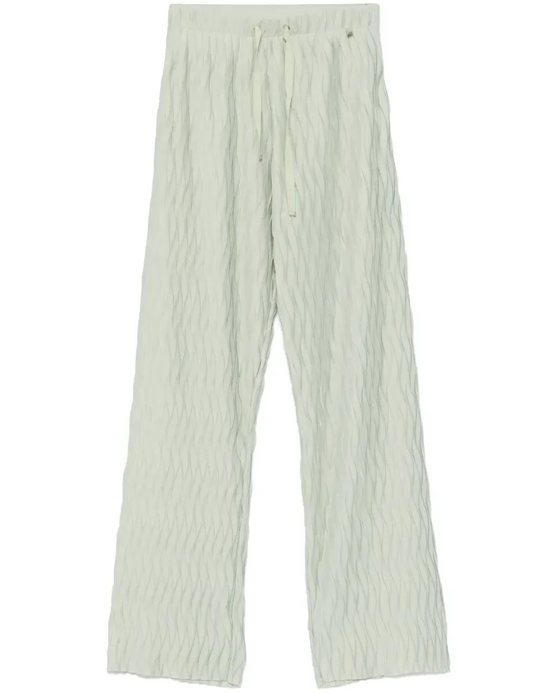 Herno Hose mit Knitteroptik - Grün Grün