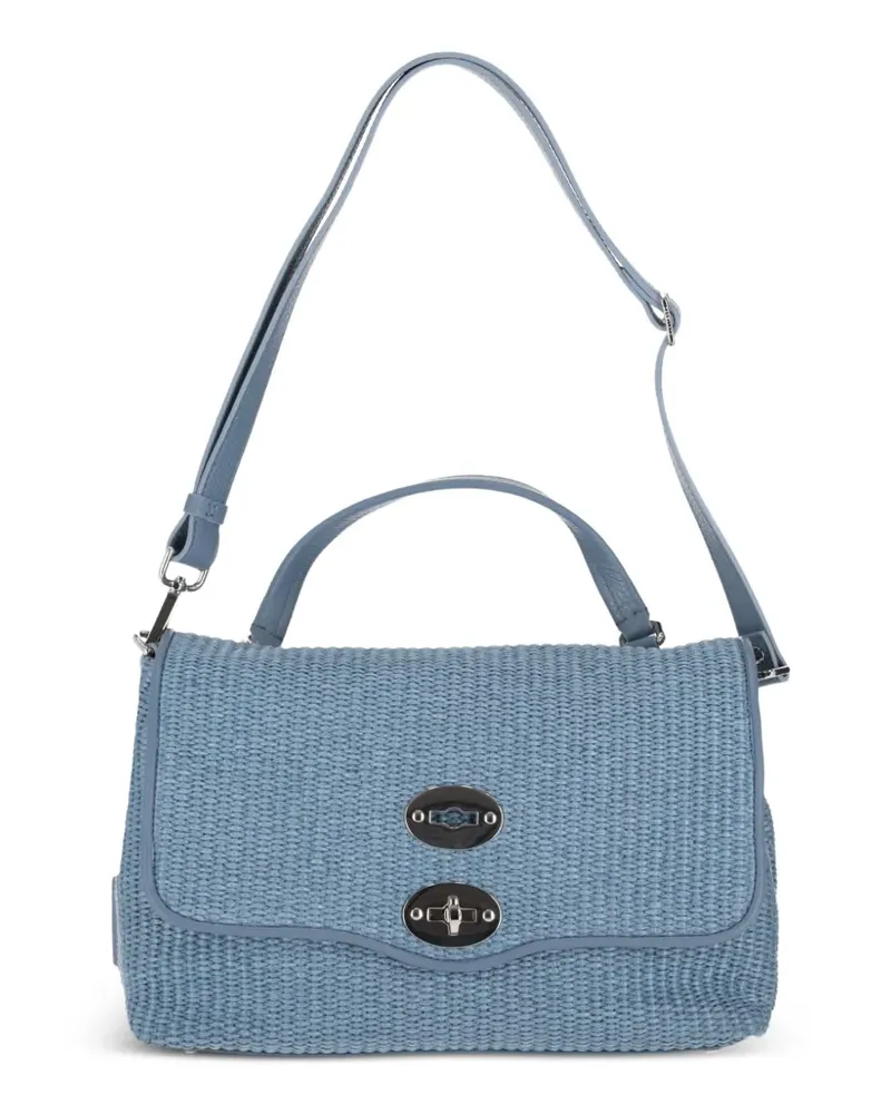 Zanellato Gewebte Postina Schultertasche mit Henkel - Blau Blau