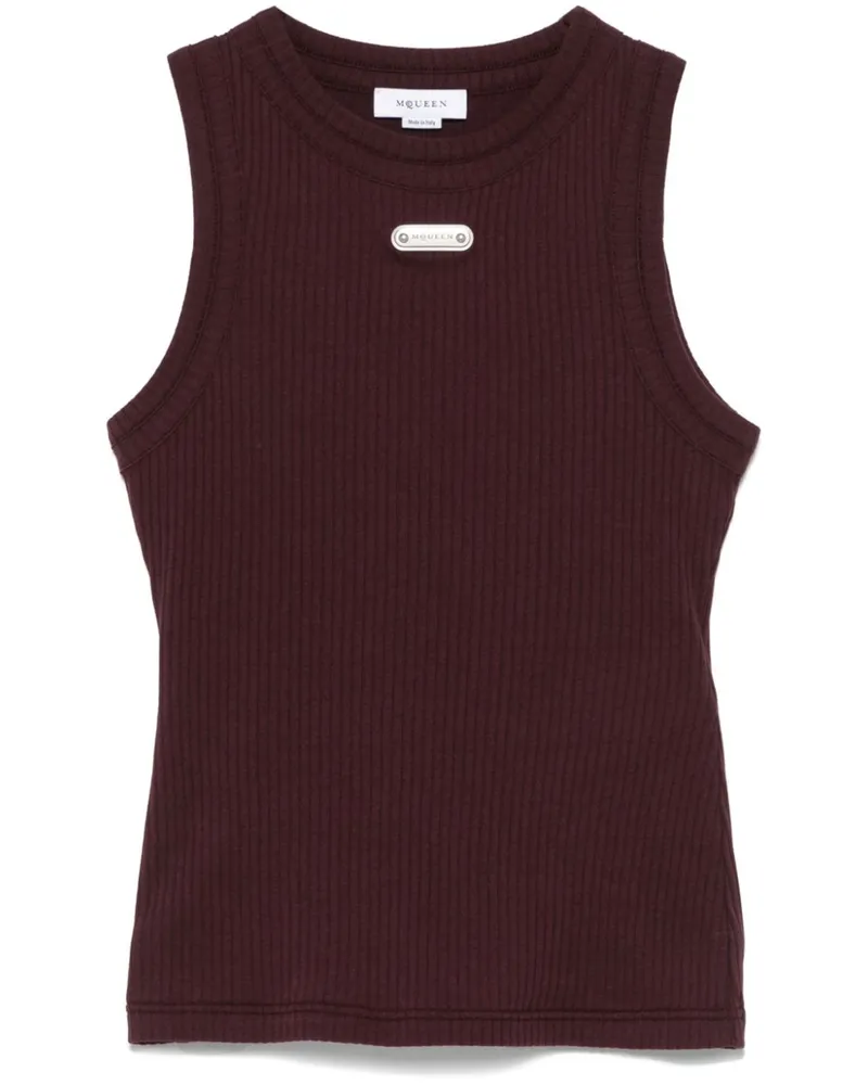Alexander McQueen Tanktop mit Logo-Schild - Rot Rot