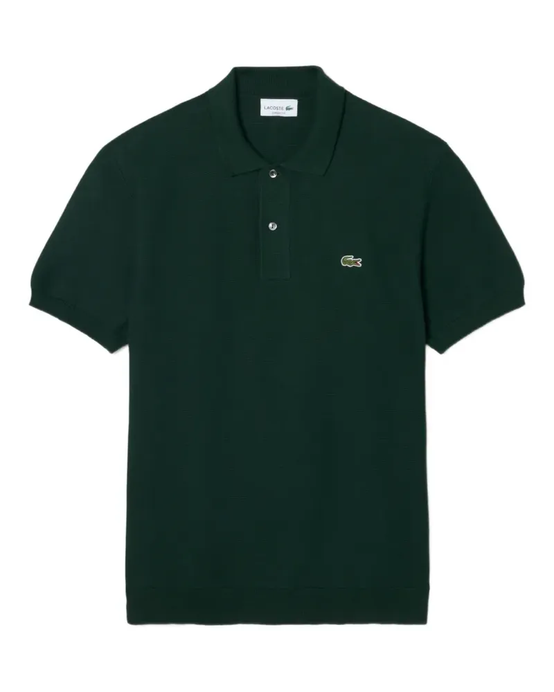 Lacoste logo-patch knit polo shirt - Grün Grün