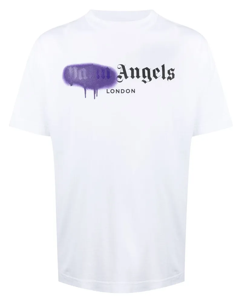 Palm Angels T-Shirt mit Spray-Print - Weiß Weiß