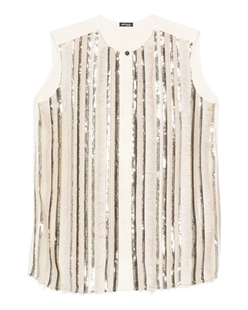 Kiton sequin-embellishment top - Nude Nude