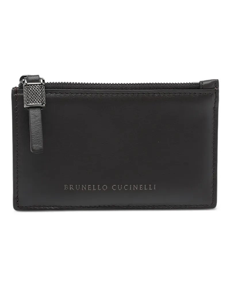 Brunello Cucinelli Monili-chain leather wallet - Schwarz Schwarz