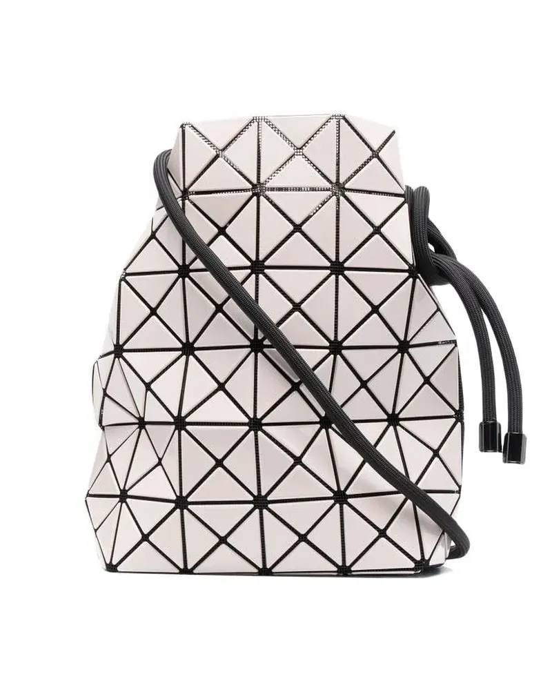 Issey Miyake Geometrisch gemusterte Schultertasche mit Kordelzug - Nude Nude