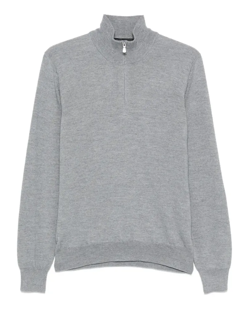 Tagliatore Strickpullover mit kurzem Reißverschluss - Grau Grau