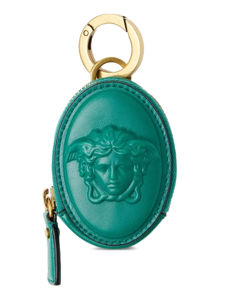 Versace Medusa Portemonnaie aus geprägtem Leder - Grün Grün