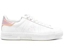 pink panelled low-top sneakers