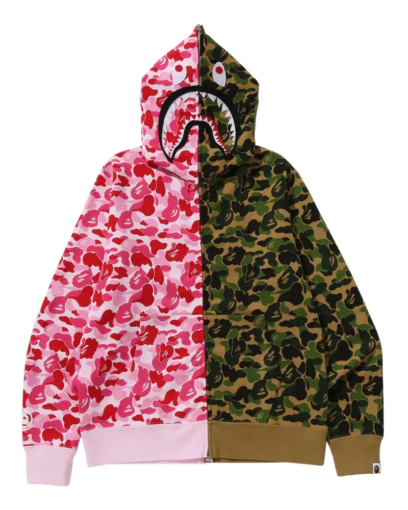 BAPE Abc Camo Separate Shark Kapuzenjacke - Rosa Rosa