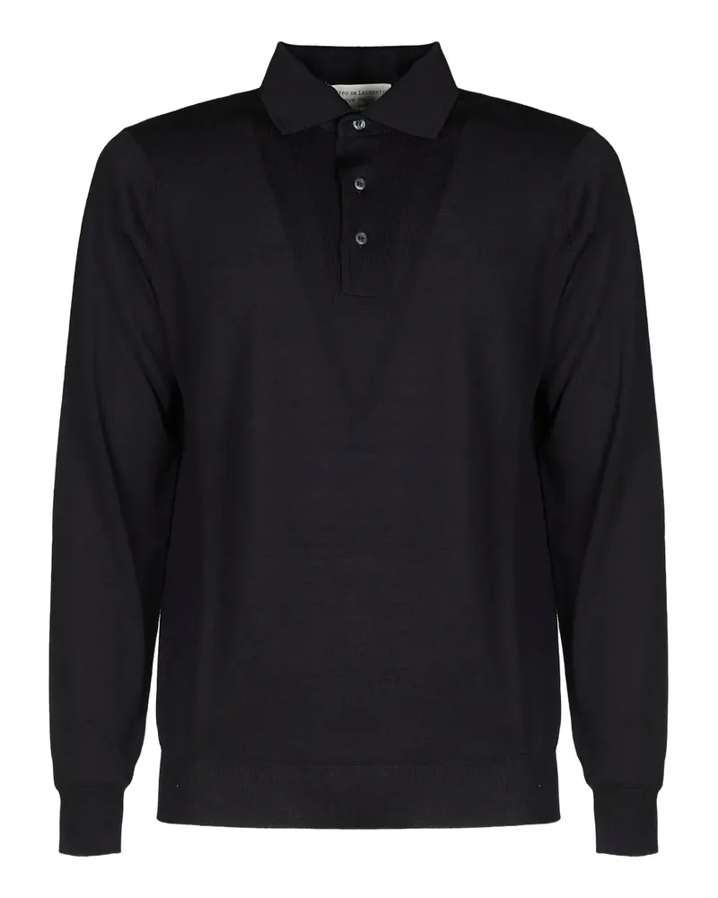 Filippo de Laurentiis Langärmeliges Poloshirt - Schwarz Schwarz
