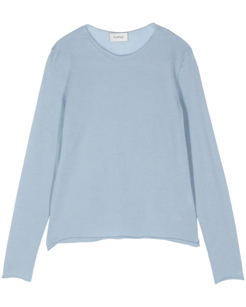 MRZ Fein gerippter Pullover - Blau Blau
