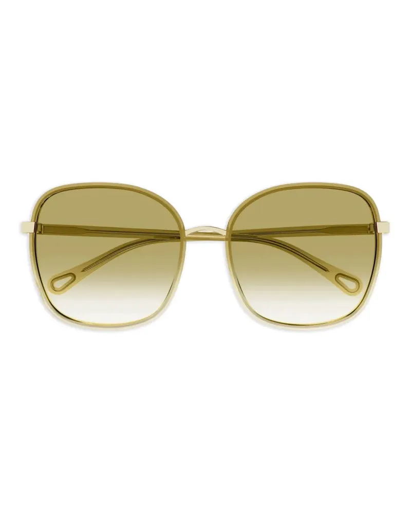 Chloé Sonnenbrille mit ovalem Gestell - Gold Gold