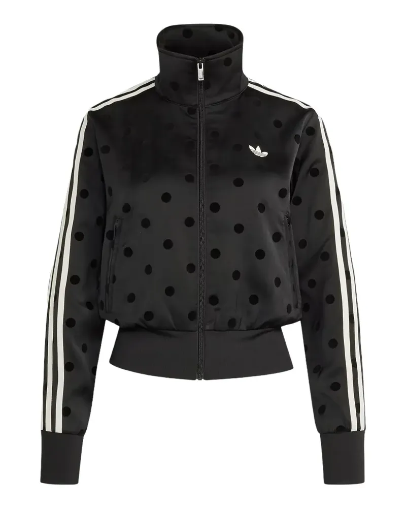 adidas polka-dot satin zip-up sweatshirt - Schwarz Schwarz