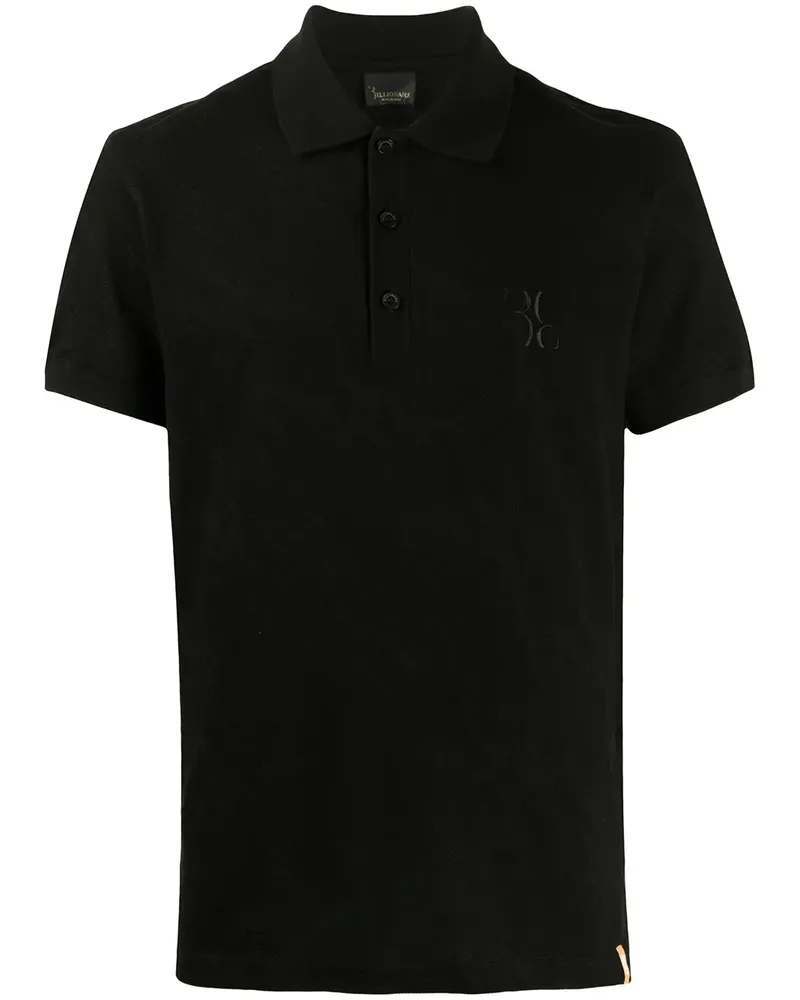 Billionaire Poloshirt mit Logo-Stickerei - Schwarz Schwarz