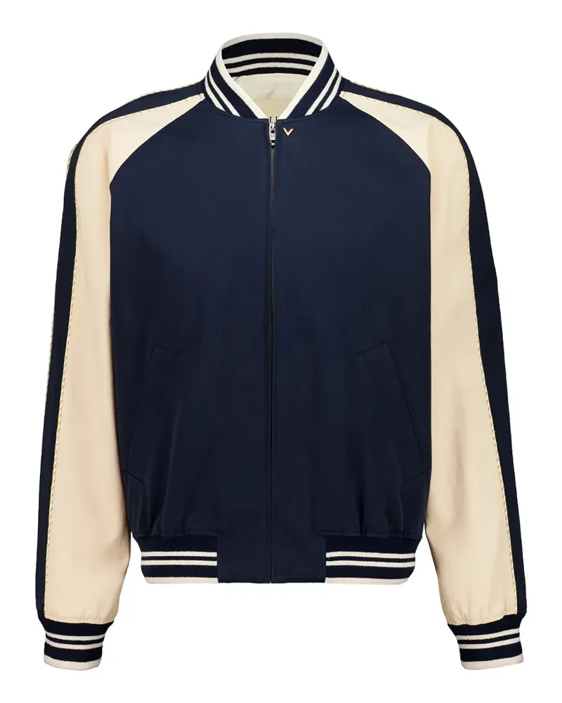 Valentino Garavani VLogo contrast-sleeve jacket - Blau Blau