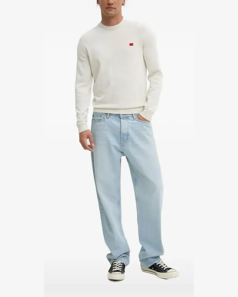 HUGO BOSS Pullover mit Logo-Patch - Weiß Weiß