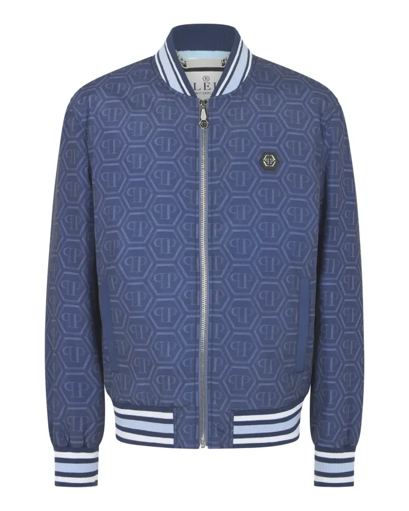 Philipp Plein Bomberjacke mit Monogramm-Print - Blau Blau