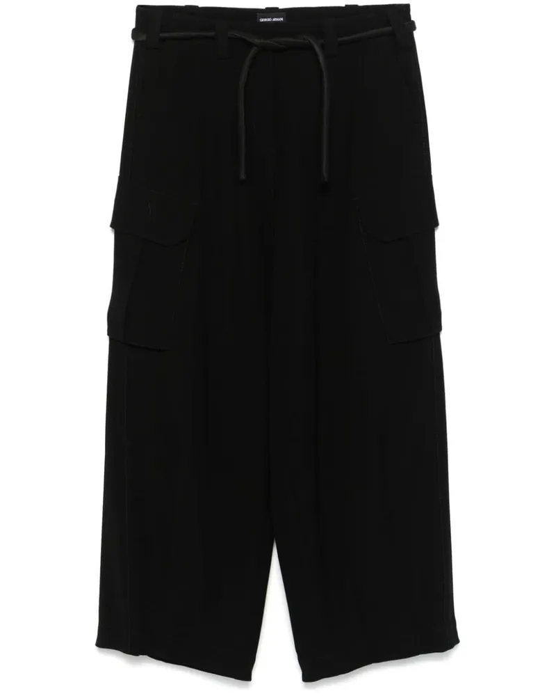 Giorgio Armani Hose mit Gürtel - Schwarz Schwarz
