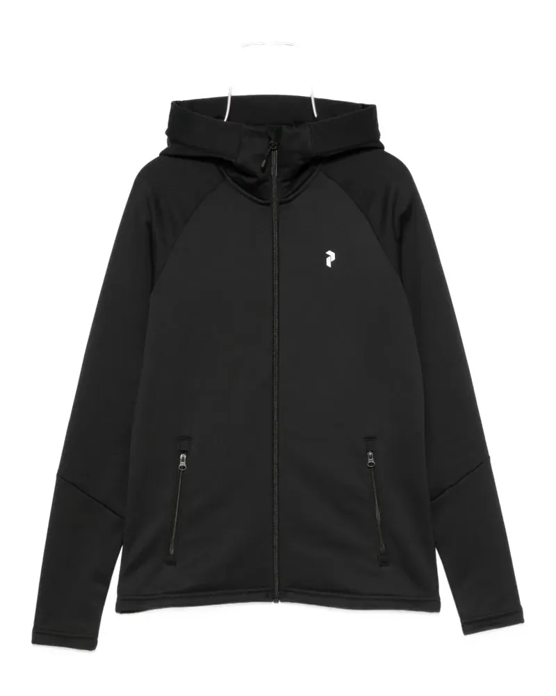 Peak Performance logo-print zip-up sweatshirt - Schwarz Schwarz