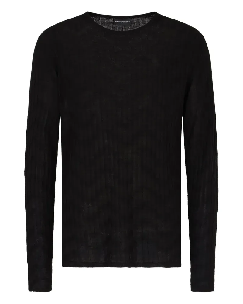Emporio Armani Gerippter Pullover - Schwarz Schwarz