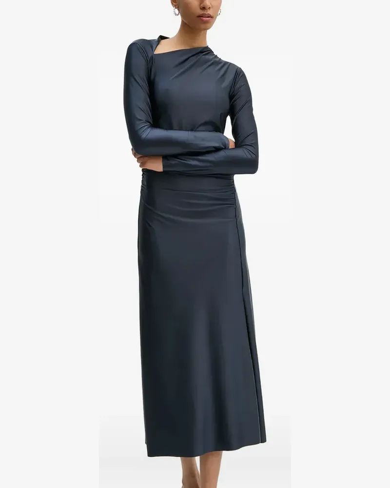 Day Birger et Mikkelsen Midikleid mit Raffungen - Blau Blau