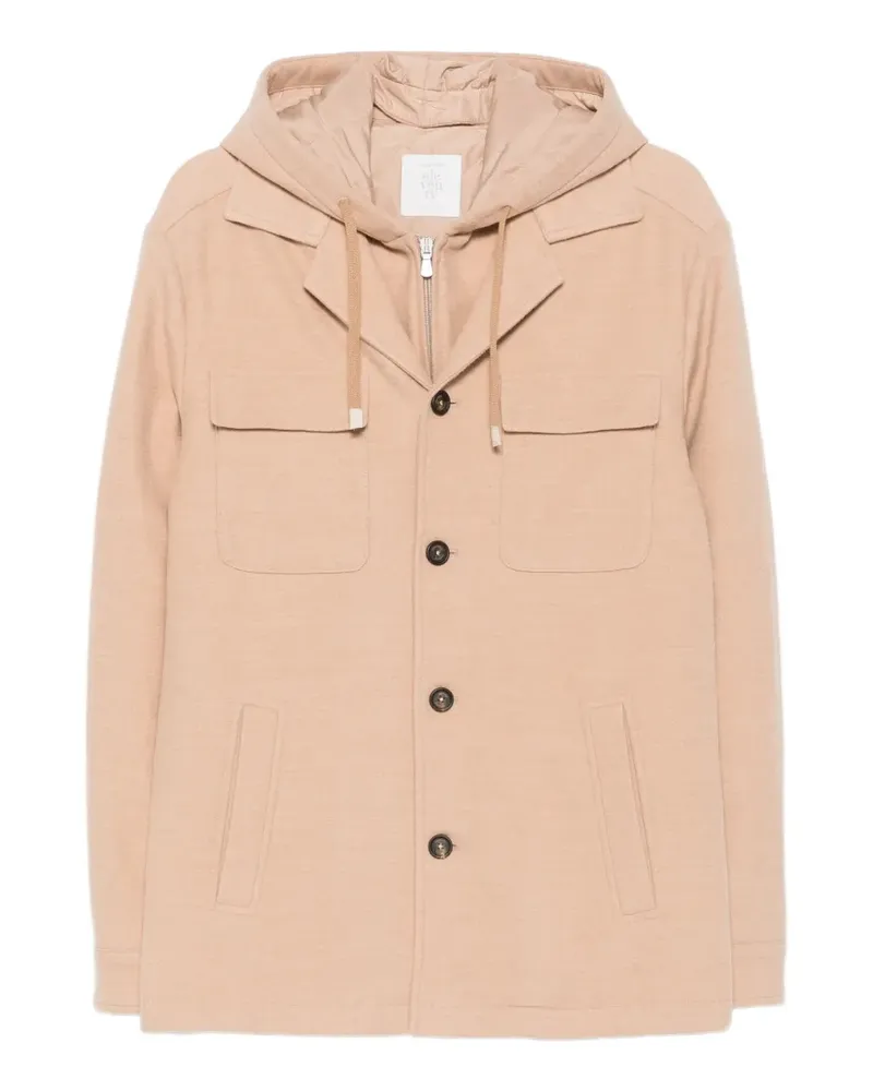Eleventy Kapuzenjacke mit Knöpfen - Nude Nude