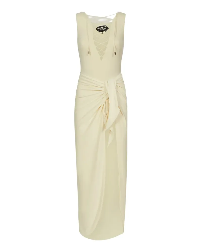Taller Marmo Grand Sahara lace-up swimsuit and pareo set - Nude Nude