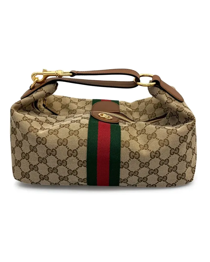 Gucci Mittelgroße Vanity Handtasche mit Webstreifen - Nude Nude