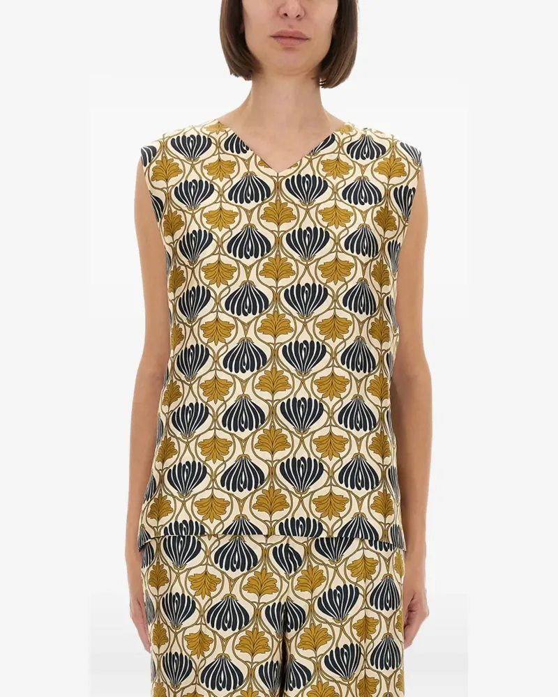 Max Mara printed V-neck blouse - Gelb Gelb